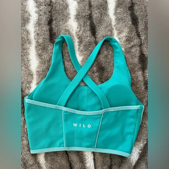 Wilo Turquoise Ribbed Top/Sports Bra - Picture 2 of 3